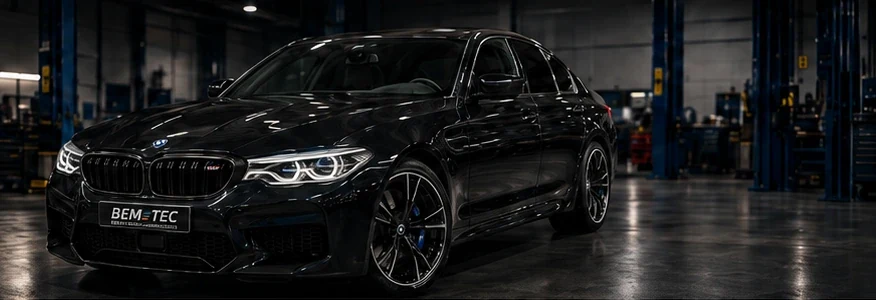 BMW M5 F90 i verkstadsmilj&ouml; &mdash; illustrationsbild